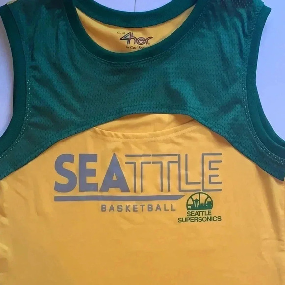 Seattle Super Sonics Basketball Jersey Youth NBA Throwback Hardwood Classics NWT - Picture 3 of 11